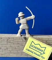 Wooden archer Waldorf toy castle knight soldier Erzgebirge Ostheimer Lego size