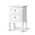 Artiss Bisset Bedside Table Nightstand Drawers Frech Provincial Style White