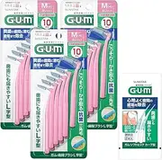 GUM Interdental Brush, L-Shaped, Interdental Care for Back Teeth, Wire Type [Size: M (4)] Pack of 10 x 3 + Bonus Included