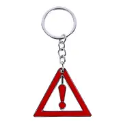 2 Pcs Car Keychain Waist Hung With Tiangle Warning Mark Decoration