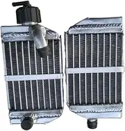 Braced Aluminum Radiator Compatible For KTM 50 SX/SXS Mini 49cc/50cc 2012-2018 2013 2014 2015 2016 2017