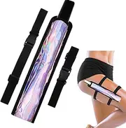 Cosblank Summer Rave Fan Holster Rave Fan Holder Folding Hand Pouch Foldable Sleeves with Waist Belt for Thigh Party(Bright Style)