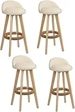 Artiss Bar Stools Stool Set of 4 Kitchen Counter Barstools Dining Chair Bentwood Chairs Leather Beige in 69cm Seat Height Floor for Home Bar Dining Room Cafe Outdoor Indoor