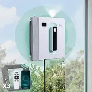 Window Cleaner Robot with Dual Water Spray, Remote Control Automatic Window Cleaner Robot with Anti-Falling Sensor Detection, App Control Robot Window Washer for Windows