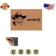 Funny Cat Coir Doormat - Meowdy Cowboy Design, Perfect Housewarming Gift