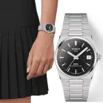 【TISSOT 天梭】官方授權 PRX系列 70年代復刻機械女錶-黑/35MM 開學(T1372071105100)