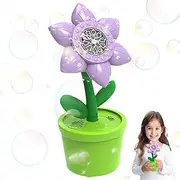 Bubble Machine with Light,Sunflower Shape Automatic Bubble Maker Toy - Battery Operated Outdoor Toys for Children 3+ Years, Includes 2 Bottles of Refill