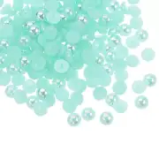 1200pcs ABS Half Pearl Beads 5mm Flat Back Imitation Pearl Colorful Green