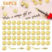 56pcs Wood Burning Tool Kit with 26 English Letters Carving Pyrography Pen Tips
