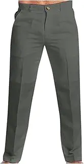 Cotton Linen Dress Pants for Men Straight Leg Flat Front Casual Pants Lightweight Summer Trousers for Work Business
