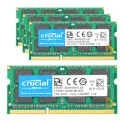Crucial DDR3 RAM 32 GB 4X 8 GB PC3-1333S SODIMM Laptop Memory 1.5V 204PIN NONECC