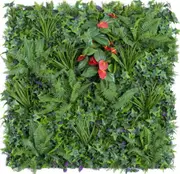 Luxury Flowering Red Anthurium Mixed Foliage Vertical Garden 1m x 1m