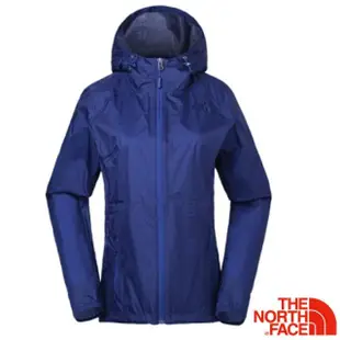 【The North Face】女款 防風防水透氣連帽外套.夾克.風雨衣(3CHS-ZDE 鳶尾藍)