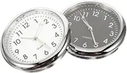HEALLILY 2Pcs Luminous Car Dashboard Clock Adhesive Display White and Black for Easy Visibility for Vehicles and Home Use