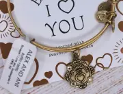 NEW Alex and Ani Because I Love You Goddaughter II Charm Gold Bracelet w/Card