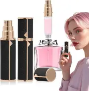 Travel Perfume Bottle Refillable – 5ml & 10ml Mini Fine Mist 10ml, Black