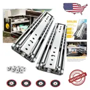 Corrosion Resistant Heavy Duty Drawer Slides - 14 Inch, Full Extension & Locking
