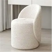 Soft Padded Dining Chair - Faux Lamb Velvet Makeup Chair for Living Room & Bedroom - Comfortable Seat Stool - Backrest for Dressing Table