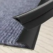 Carpet to Tile Transition Strip, Flexible Carpet Edging from Carpet to Tile Floor, Self Adhesive Cuttable Carpet Edge Trim Strip, Flexible Rug Edge Protector for Doorway（Black 4ft）