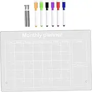 FUNOMOCYA 1 Set Acrylic Memo Writing Board with Pen Transparent Message Board for Office Students for Notes Drawings and Reminders with Markers and Accessories