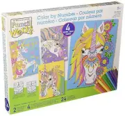 Dimensions Rainbow Unicorn Pencil Color by Numbers Kit for Kids and Adults, 4 De