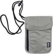 [HBERCAI] 1 Neck Pouch with RFID Protection, Travel Purse, Hidden Anti-Theft Festival Passport Holder for Passport, Credit Cards, Coins and Travel Accessories, Unisex Travel Wallet, Theft-Proof, Small, Grey,