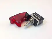 ON/ON DPDT 6P TOGGLE SWITCH SCREW TERM w/COVER TRANS RED 20A #ST77/665018