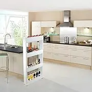 4 Tier Storage Rack Storage Slim Organizer Rack Holder Shelf with Wheels for Home Kitchen Laundry Utility Room