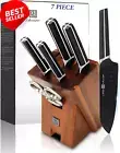 Knife Set, 7 Pieces German Steel Knife Sets for Kitchen with Block, Sharp Kitch