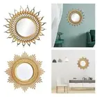 2 Pieces European Style Retro Hanging Makeup Sun Shaped Mirror Bathroom