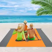 200*210cm Beach Blanket Sandproof Beach Mat Waterproof Quick Drying Outdoor Picnic Mat for Travel Camping Hiking,Orange