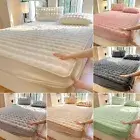 Winter Warm Fluffy Faux Rabbit Fur Fitted Bed Sheet Bed Cover F Double King Bed