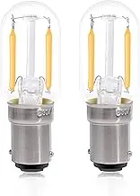 Bonlux 2W Ba15d led Bulb AC200-240V SBC B15 Small Bayonet Filament ba15d led Warm White 2700K Replacement for 15W Halogen Bulb for Sewing Machine, chandier, Refrigerator, Cook Hood, etc (2pcs)