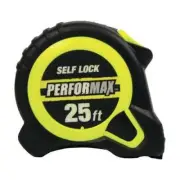 Self Locking 25' Tape Measure Push Button with Fractional Graduation 1" Blade