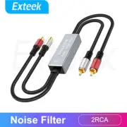 2 RCA AUX Audio Noise Filter Suppressor Ground Loop Lsolator For Car Home Stereo