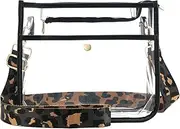 Clear Crossbody Bag Stadium Approved, Adjustable Shoulder Strap Clear Purse Bag for Concerts Sports Events Festivals