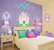 GiaNT PRINCESS WALL DECALS 37 Castle Carriage Fairy Unicorn Stickers Room Decor