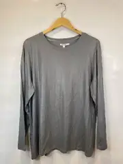 Chico's 4 US XXL Gray Shimmer Foil Touch of Cool Long Sleeve Layering Tee NWT