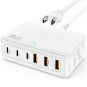 USB C Fast Charger Block, 100W GaN 6 Port Type C Charging Station Hub,Wall Ch...