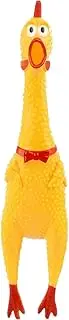 Dlh western Large Screaming Rubber Chicken, 12 Inch Squawking Chicken (1-Pack)