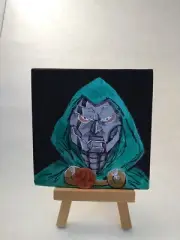 Marvels Dr.Doom Mini Painting on 4"x4" Canvas Board