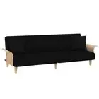 Fabric Sofa Bed with Armrest 3-Seater Lounge Couch Futon Recliner Beds Black