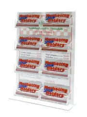 8 Pocket Business Card Holder Display Clear Acrylic Bottom Load Counter Top