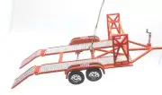 Christmas Ornament for Tandem Car Transport Trailer Reddish Orange