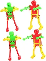 Vaguelly 4Pcs Wind Up Dancing Robot for Clockwork Robots Engaging Playtime for Boys Birthday and Christmas Enhances Parent Bonding