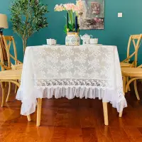 在飛比找蝦皮購物優惠-圓桌巾   高品質蕾絲餐桌布  長方形桌巾  公主風桌巾  