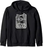[STAR WARS] TIE Fighter Line Art Portrait Zip Hoodie
