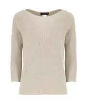 Fabiana Filippi Fisherman Knit Lurex Jumper IT46 Nude