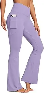 [gaimoliso] Womens Yoga Pants Women High Waist Waist Athletic Flare Yoga Leggings with Side Pockets Bell Bottom
