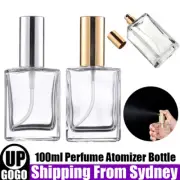 100ML Refillable Perfume Atomizer Empty Flat Glass Spray Bottle Containers New